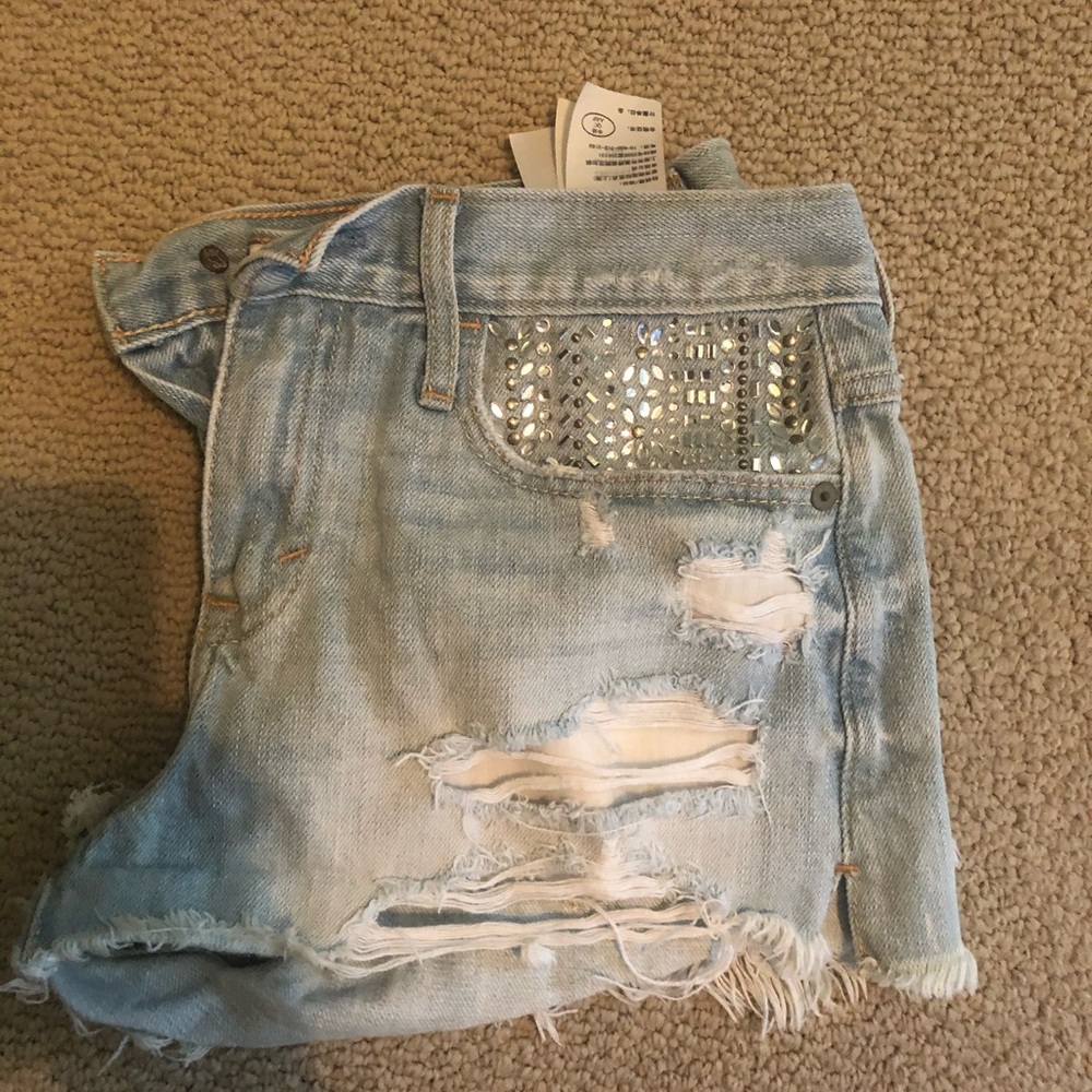 Abercrombie mini jean shorts with embellishments